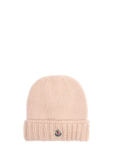 Logo Virgin Wool Beanie - MONCLER - Modalova