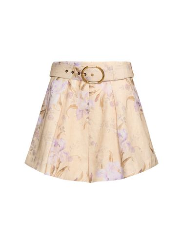 Shorts De Lino Plisados - ZIMMERMANN - Modalova