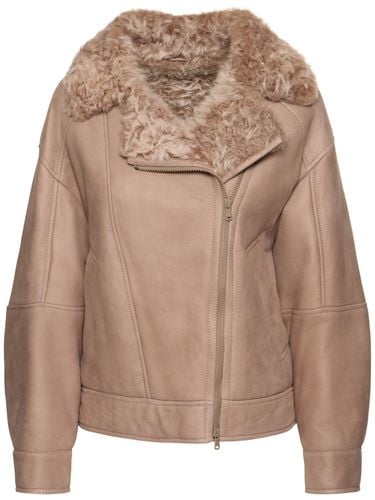 Jacke Aus Leder Und Shearling - BRUNELLO CUCINELLI - Modalova