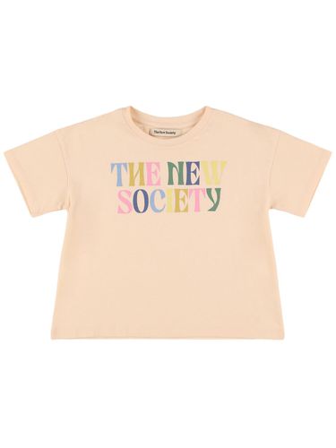 Camiseta De Jersey De Algodón Estampada - THE NEW SOCIETY - Modalova