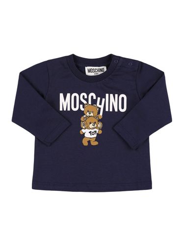 Camiseta De Algodón Jersey Con Manga Larga - MOSCHINO - Modalova