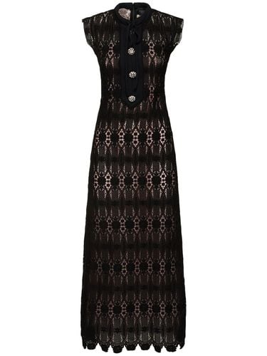 Embroidered Macramé Long Dress - GIAMBATTISTA VALLI - Modalova