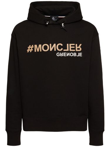 Logo Cotton Fleece Hoodie - MONCLER GRENOBLE - Modalova