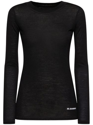 Logo Wool Blend Jersey Top - JIL SANDER - Modalova