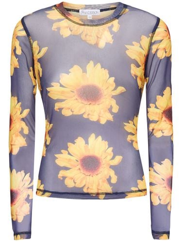 Flower Print Mesh Top - JW ANDERSON - Modalova