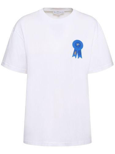 Jersey Rosette Patch Back Print T-shirt - JW ANDERSON - Modalova