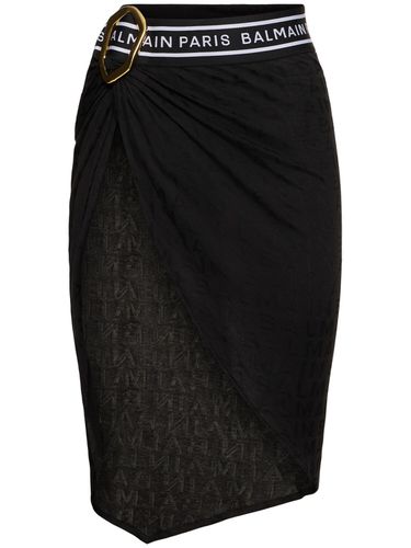 Sarong Midi Jacquard Con Cinturón - BALMAIN - Modalova