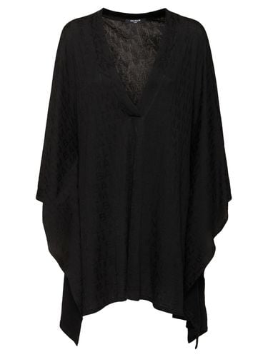 Cotton Blend Jersey V-neck Kaftan - BALMAIN - Modalova