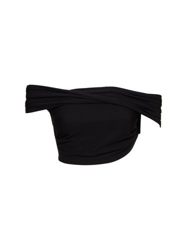 Draped Crepe Jersey Crop Top - CASABLANCA - Modalova