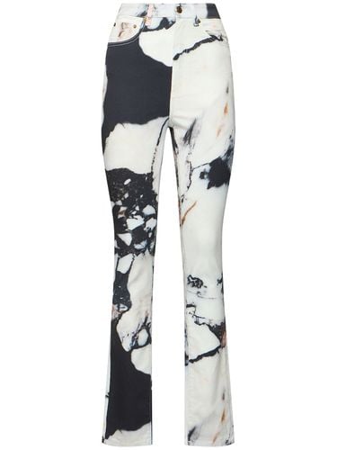 Marmo Printed High Rise Straight Jeans - ROBERTO CAVALLI - Modalova