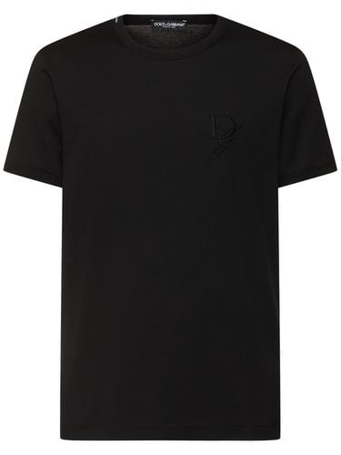 Cotton Jersey Logo T-shirt - DOLCE & GABBANA - Modalova