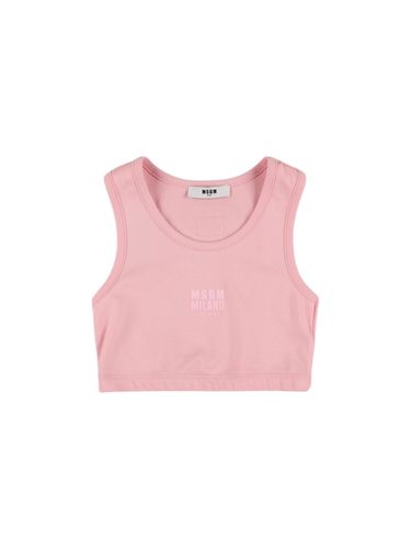 Tank Top De Algodón Interlock - MSGM - Modalova