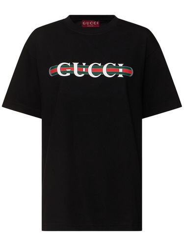 T-shirt Aus Baumwolljersey „ancora G Loved“ - GUCCI - Modalova