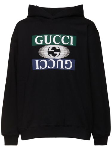 Felpa In Cotone Con Cappuccio E Logo - GUCCI - Modalova