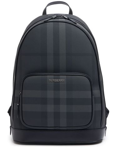 Mochila De E-canvas Con Cuadros - BURBERRY - Modalova