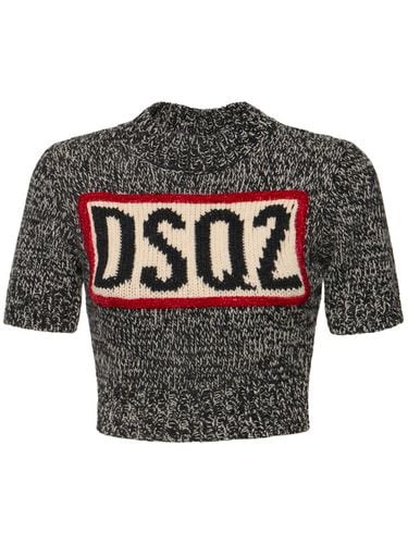 Short Sleeve Knit Crop Top - DSQUARED2 - Modalova