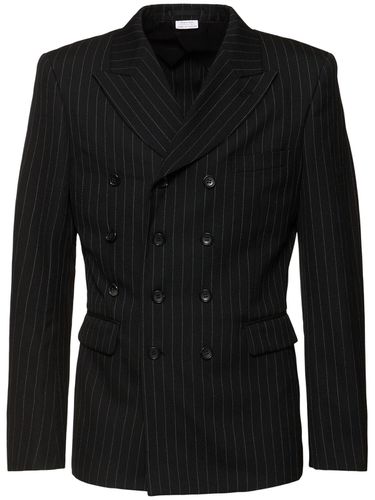 Blazer Aus Stretch-wollgabardine Mit Nadelstreifen - COMME DES GARÇONS HOMME PLUS - Modalova