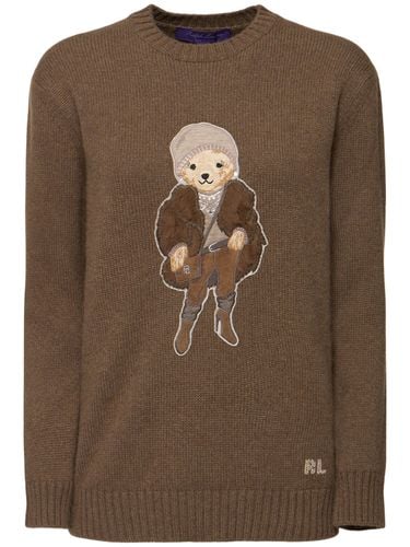 Embroidered Bear Sweater W/shearling - RALPH LAUREN COLLECTION - Modalova