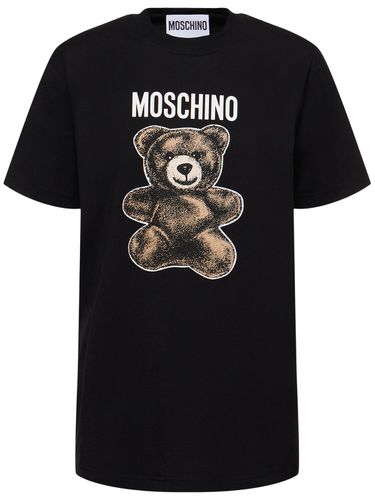 Camiseta De Jersey De Algodón Con Logo - MOSCHINO - Modalova