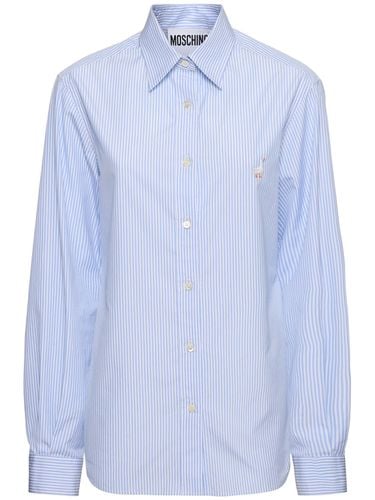 Camicia In Cotone - MOSCHINO - Modalova