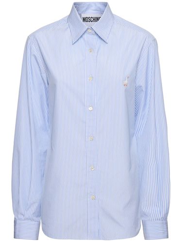 Striped Cotton Shirt - MOSCHINO - Modalova