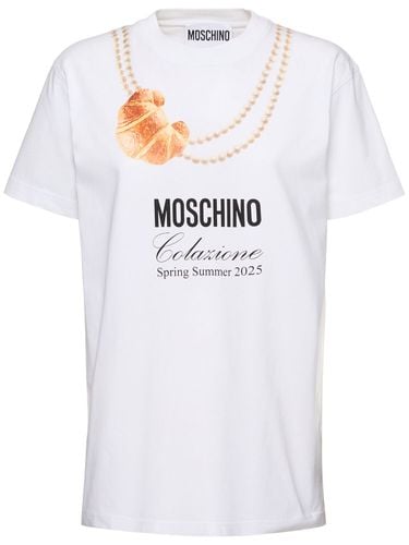 T-shirt Aus Baumwolljersey Mit Logodruck - MOSCHINO - Modalova