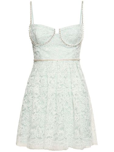 Pleated Lace Mini Dress - SELF-PORTRAIT - Modalova