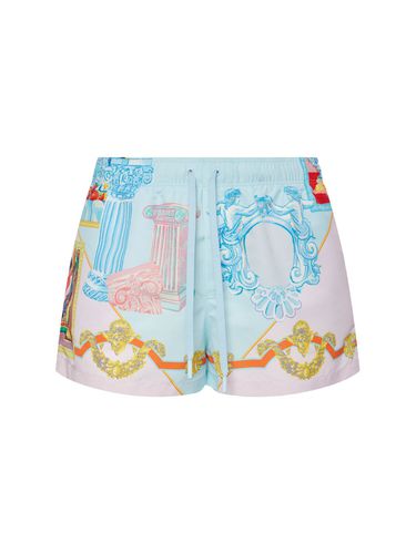 Bañador Shorts De Nylon Estampado - VERSACE - Modalova