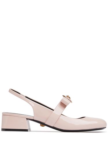 Slingback Gianni Ribbon In Vernice 35mm - VERSACE - Modalova