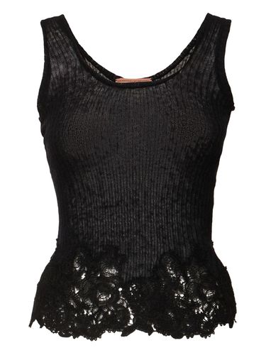 Tank Top In Maglia Con Ricami - ERMANNO SCERVINO - Modalova