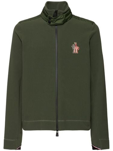 Logo Stretch Tech Zip-up Cardigan - MONCLER GRENOBLE - Modalova