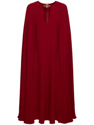 Vestido Midi De Cady Con Capa - VALENTINO - Modalova