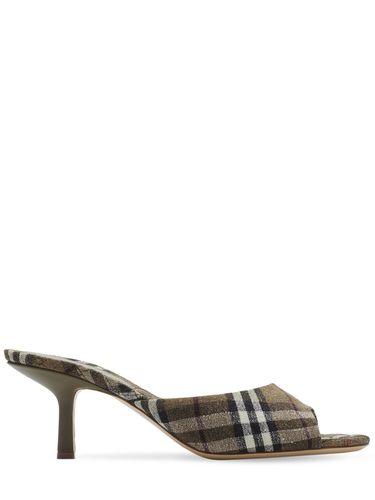 Mm Lf Mews Check Textile Mules - BURBERRY - Modalova