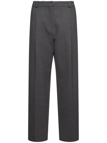 Pleated Wool Blend Straight Pants - TOTEME - Modalova