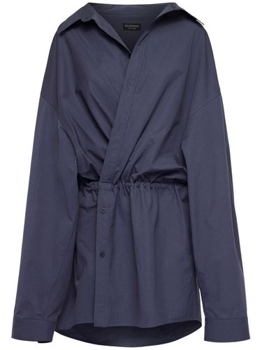 Cotton Mini Shirt Dress - BALENCIAGA - Modalova