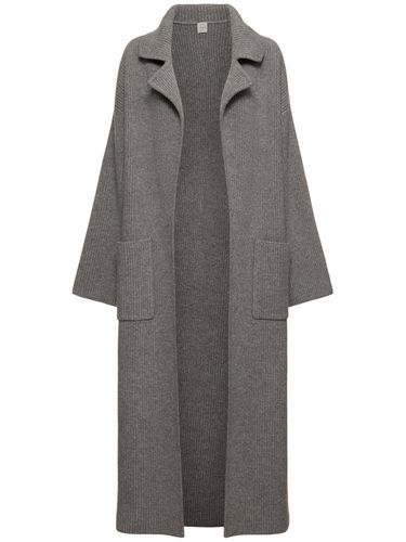 Long Rib Knit Cardigan Coat - TOTEME - Modalova