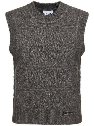 Wool & Cotton Bubble Knit Vest - GANNI - Modalova