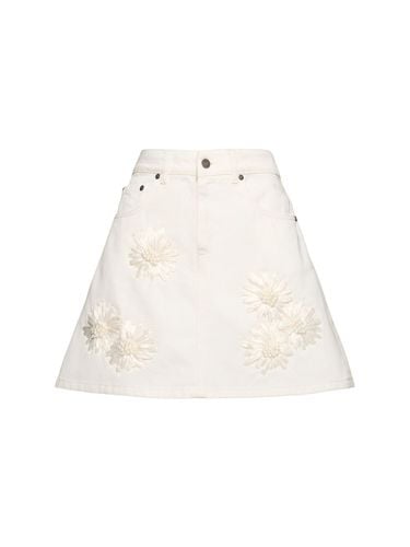 Embroidered Denim Mini Skirt - MSGM - Modalova