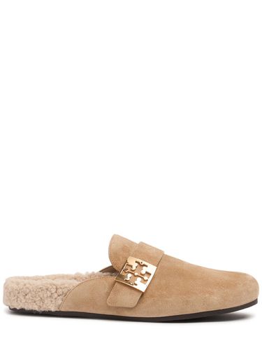 Mules Mellow In Camoscio E Shearling 15mm - TORY BURCH - Modalova