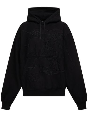 Tonal Logo Cotton Blend Hoodie - BURBERRY - Modalova