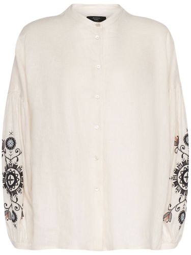 Ilex Embroidered Linen Collarless Shirt - WEEKEND MAX MARA - Modalova