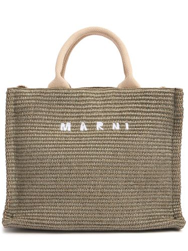 Bolso Tote Pequeño Efecto Rafia - MARNI - Modalova