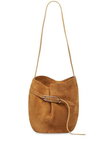 Belted Bucket Suede Shoulder Bag - LIFFNER - Modalova