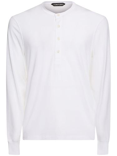 Henley Lyocell Long Sleeve T-shirt - TOM FORD - Modalova