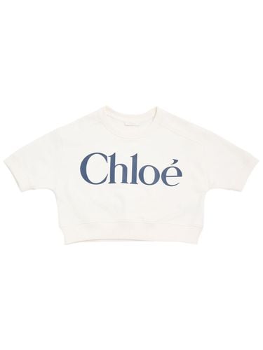 Sudadera Corta De Algodón Con Logo - CHLOÉ - Modalova