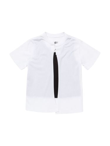 Top De Jersey De Algodón Con Camiseta - MM6 MAISON MARGIELA - Modalova