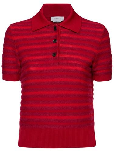 Striped Wool Blend Short Sleeve Top - ALEXANDER MCQUEEN - Modalova