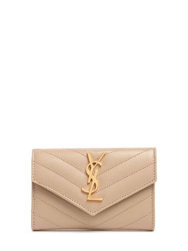 Cartera De Piel Con Monograma - SAINT LAURENT - Modalova