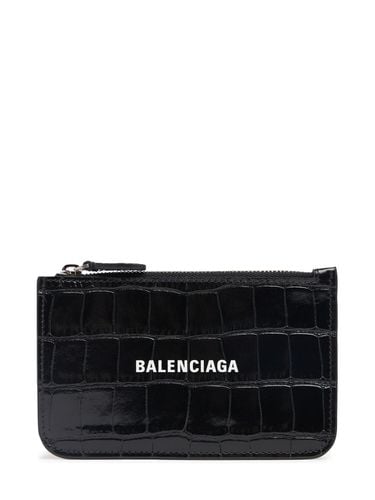 Porta Carte Di Credito In Pelle Goffrata Con Zip - BALENCIAGA - Modalova