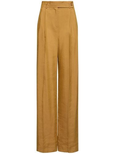 Viscose Blend High Waist Flared Pants - ALBERTA FERRETTI - Modalova